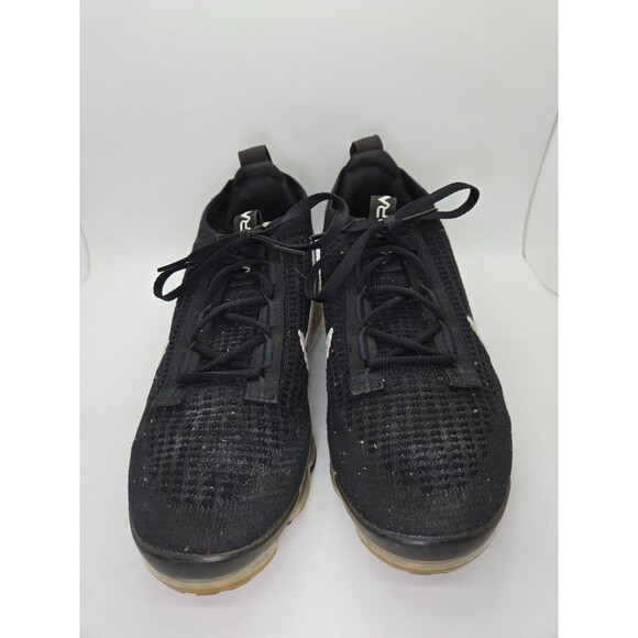 Nike Air VaporMax Flyknit 2021 Shoes Women's 7.5 Black Running Athletic Sneakers - Picture 2 of 8